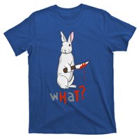 Funny Scary Eyed Killer Bunny Rabbit With Knife Adult Humor Great Gift T-Shirt