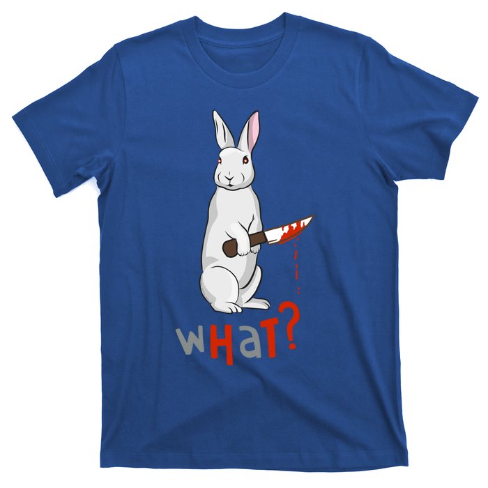 Funny Scary Eyed Killer Bunny Rabbit With Knife Adult Humor Great Gift T-Shirt