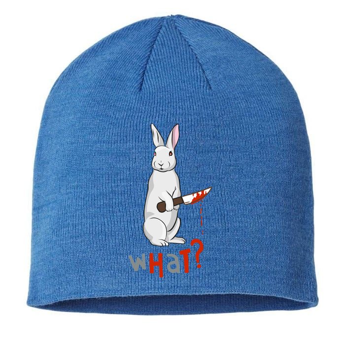 Funny Scary Eyed Killer Bunny Rabbit With Knife Adult Humor Great Gift Sustainable Beanie