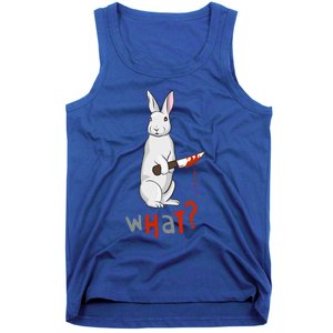 Funny Scary Eyed Killer Bunny Rabbit With Knife Adult Humor Great Gift Tank Top