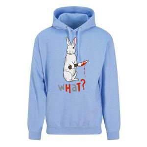 Funny Scary Eyed Killer Bunny Rabbit With Knife Adult Humor Great Gift Unisex Surf Hoodie