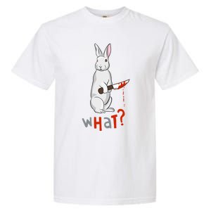 Funny Scary Eyed Killer Bunny Rabbit With Knife Adult Humor Great Gift Garment-Dyed Heavyweight T-Shirt