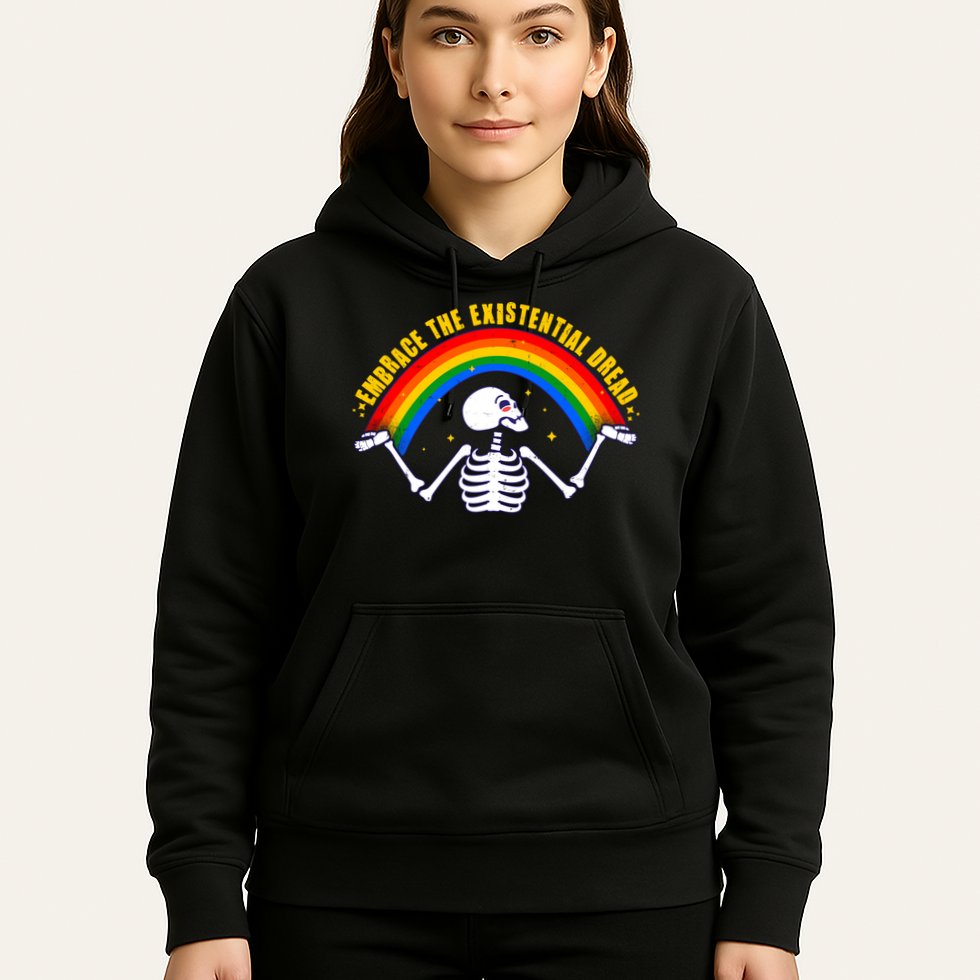 Funny Skeleton Embrace The Existential Dread Hoodie