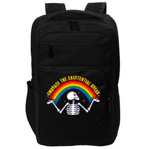 Funny Skeleton Embrace The Existential Dread Impact Tech Backpack