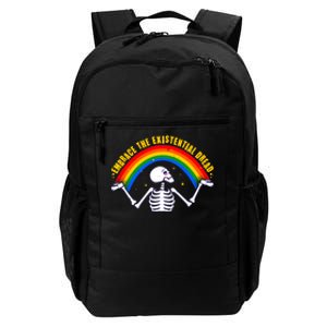 Funny Skeleton Embrace The Existential Dread Daily Commute Backpack