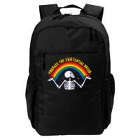 Funny Skeleton Embrace The Existential Dread Daily Commute Backpack