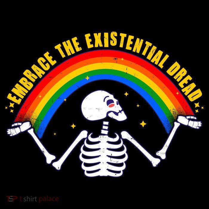 Funny Skeleton Embrace The Existential Dread Button