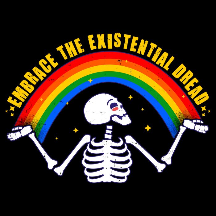 Funny Skeleton Embrace The Existential Dread Cooling Performance Long Sleeve Crew