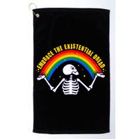 Funny Skeleton Embrace The Existential Dread Golf Towel