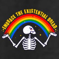 Funny Skeleton Embrace The Existential Dread Golf Towel