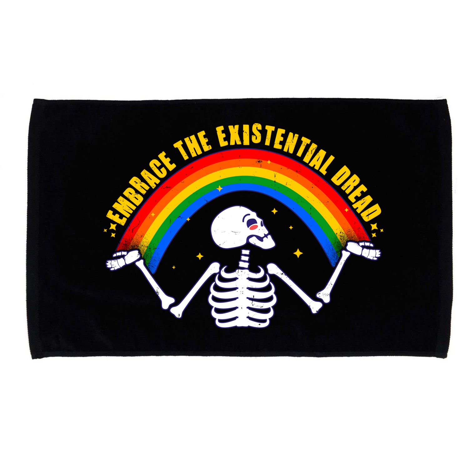 Funny Skeleton Embrace The Existential Dread Microfiber Hand Towel