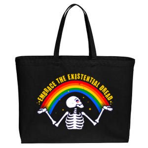 Funny Skeleton Embrace The Existential Dread Cotton Canvas Jumbo Tote