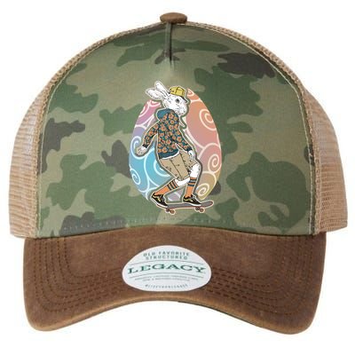 Funny Skateboarding Easter Bunny Rabbit Legacy Tie Dye Trucker Hat