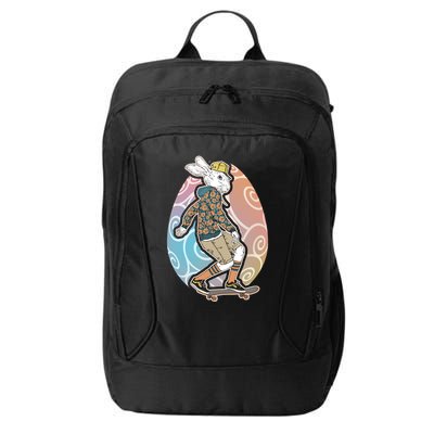 Funny Skateboarding Easter Bunny Rabbit City Backpack