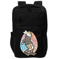 Funny Skateboarding Easter Bunny Rabbit Impact Tech Backpack