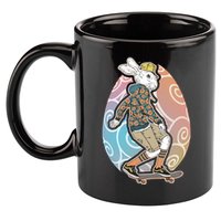 Funny Skateboarding Easter Bunny Rabbit 11oz C Handle Ceramic Mug