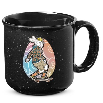 Funny Skateboarding Easter Bunny Rabbit 15oz Campfire Ceramic Mug
