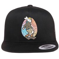 Funny Skateboarding Easter Bunny Rabbit Flatbill Hat