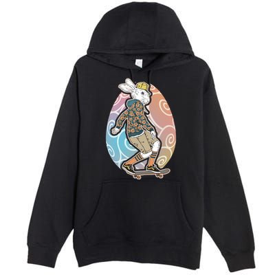Funny Skateboarding Easter Bunny Rabbit Premium Pullover Hoodie