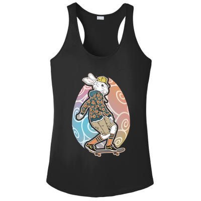 Funny Skateboarding Easter Bunny Rabbit Ladies PosiCharge Competitor Racerback Tank