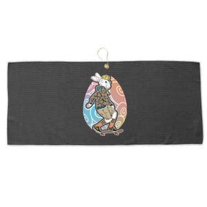 Funny Skateboarding Easter Bunny Rabbit Large Microfiber Waffle Golf Towel