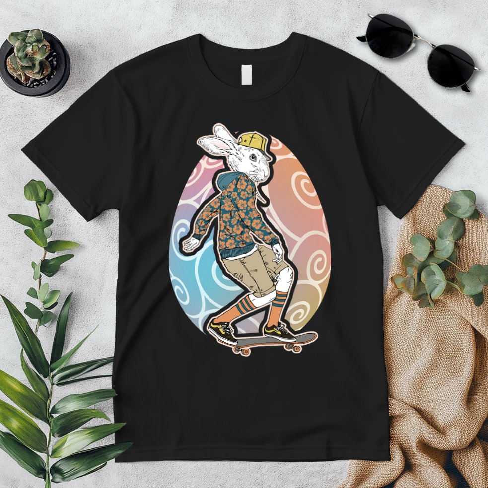 Funny Skateboarding Easter Bunny Rabbit Premium T-Shirt