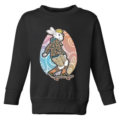 Funny Skateboarding Easter Bunny Rabbit Toddler Sweatshirt