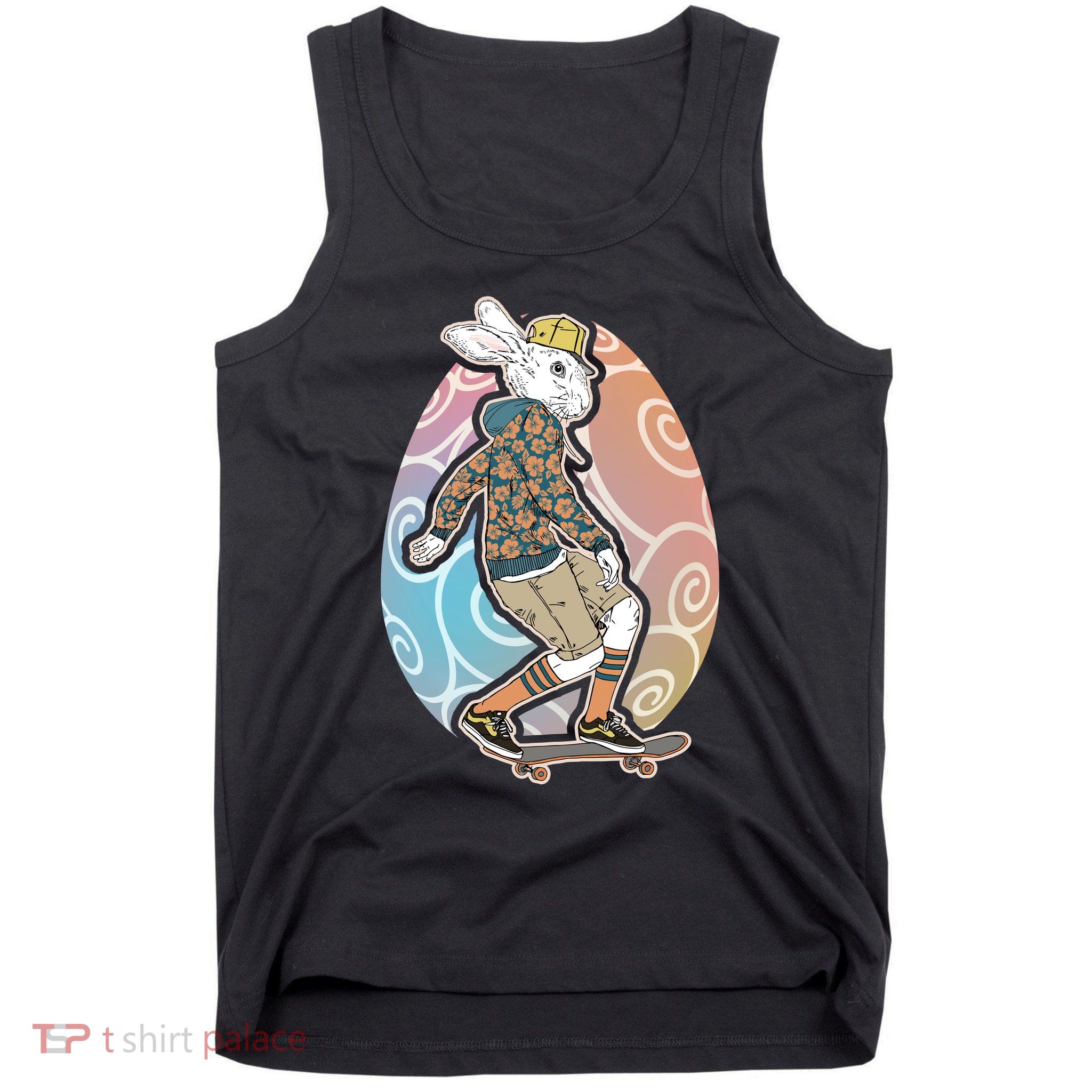Funny Skateboarding Easter Bunny Rabbit Tank Top