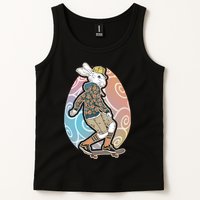 Funny Skateboarding Easter Bunny Rabbit Tank Top
