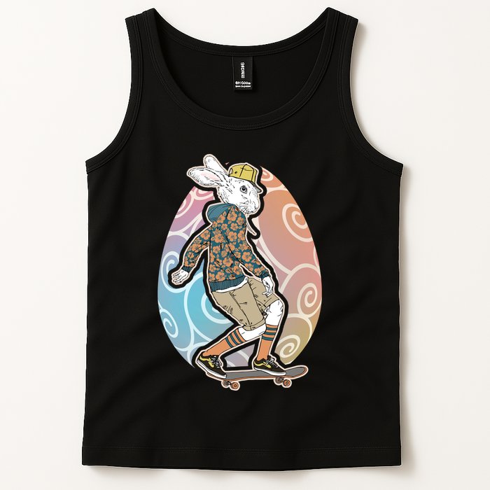 Funny Skateboarding Easter Bunny Rabbit Tank Top