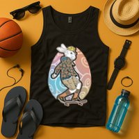 Funny Skateboarding Easter Bunny Rabbit Tank Top
