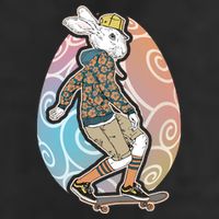 Funny Skateboarding Easter Bunny Rabbit Golf Towel