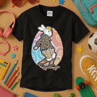 Funny Skateboarding Easter Bunny Rabbit Kids T-Shirt