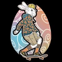 Funny Skateboarding Easter Bunny Rabbit Kids T-Shirt