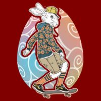 Funny Skateboarding Easter Bunny Rabbit Trucker Hat