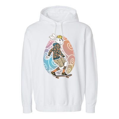 Funny Skateboarding Easter Bunny Rabbit Garment-Dyed Fleece Hoodie