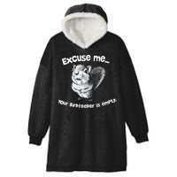 Funny Squirrel Excuse Me Your Birdfeeder Is Empty Hooded Wearable Blanket