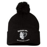 Funny Squirrel Excuse Me Your Birdfeeder Is Empty Pom Pom 12in Knit Beanie