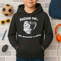 Funny Squirrel Excuse Me Your Birdfeeder Is Empty Kids Hoodie