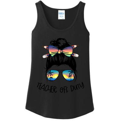 Funny Summer End Of School Year Teacher Off Duty Ladies Essential Tank