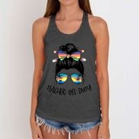 Funny Summer End Of School Year Teacher Off Duty Women's Knotted Racerback Tank