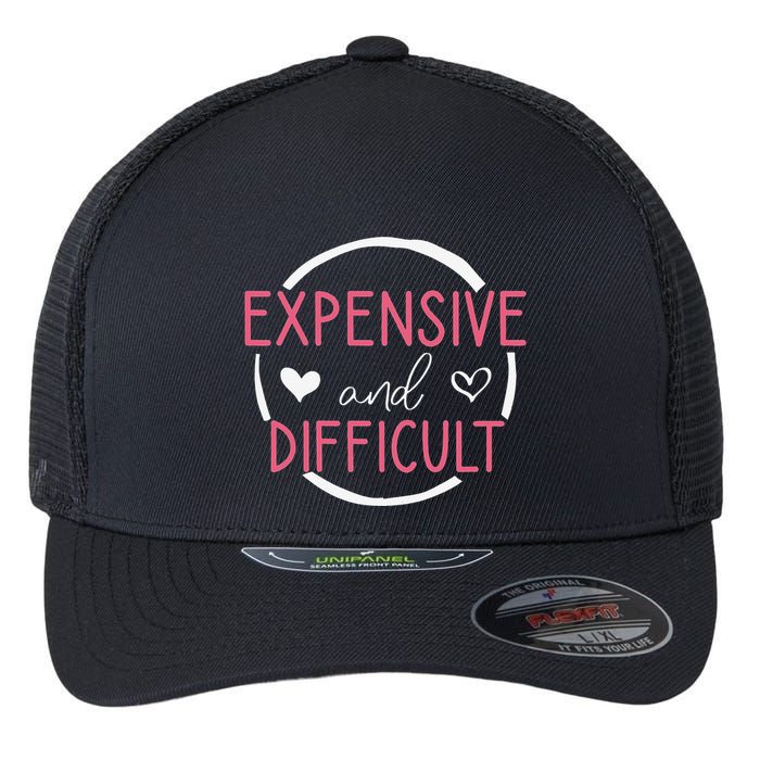 Funny Saying Expensive and Difficult Cute Heart Flexfit Unipanel Trucker Cap