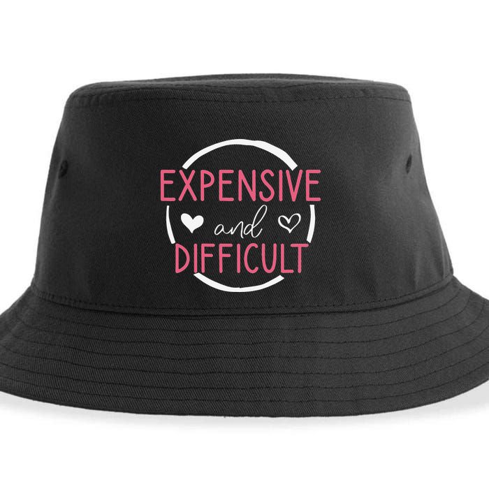 Funny Saying Expensive and Difficult Cute Heart Sustainable Bucket Hat