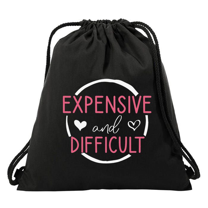 Funny Saying Expensive and Difficult Cute Heart Drawstring Bag