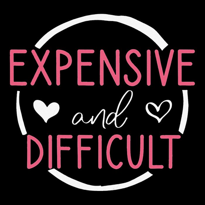 Funny Saying Expensive and Difficult Cute Heart Drawstring Bag