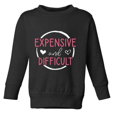 Funny Saying Expensive and Difficult Cute Heart Toddler Sweatshirt