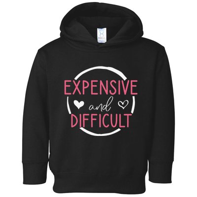 Funny Saying Expensive and Difficult Cute Heart Toddler Hoodie