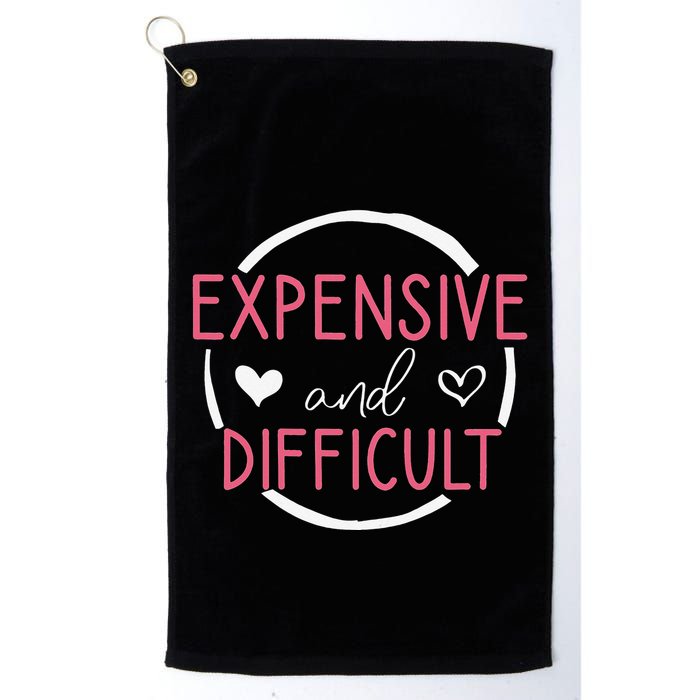 Funny Saying Expensive and Difficult Cute Heart Golf Towel