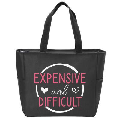 Funny Saying Expensive and Difficult Cute Heart Zip Tote Bag
