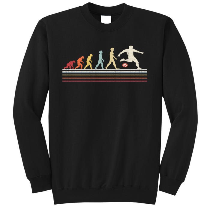 Funny Soccer Evolution Of Man Sport Retro Vintage Gift Tall Sweatshirt